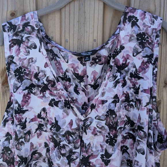 Simply Vera By Vera Wang Sleeveless Blouse W/ Asymmetrical Hem! Size 2X! - Picture 3 of 5